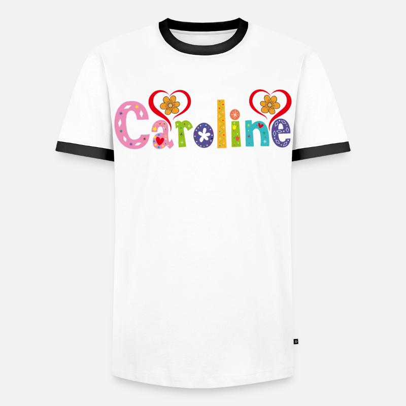 Personalized Caroline Name - Men's Ringer Shirt - white/black