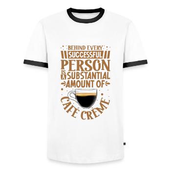 Succès uniquement avec Café Crème - T-shirt contrasté Homme - blanc/noir - Devant - AI Model Female 172 light (172cm) & AI Model Male 178 dark (178cm)