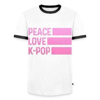 K-Pop-Fan Geschenk Koreanische Popmusik - Männer Kontrast-T-Shirt - Weiß/Schwarz - Vorne - AI Model Female 172 light (172cm) & AI Model Male 178 dark (178cm)