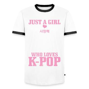 K-Pop-Fan Geschenk Koreanische Popmusik - Männer Kontrast-T-Shirt - Weiß/Schwarz - Vorne - AI Model Female 172 light (172cm) & AI Model Male 178 dark (178cm)
