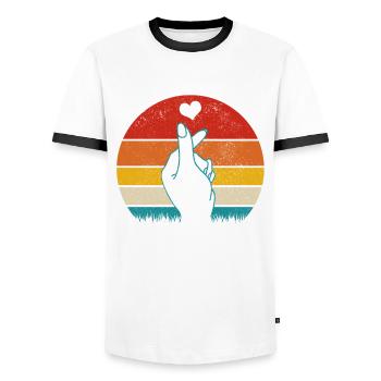 K-Pop Fan Geschenk Koreanische Popmusik - Männer Kontrast-T-Shirt - Weiß/Schwarz - Vorne - AI Model Female 172 light (172cm) & AI Model Male 178 dark (178cm)