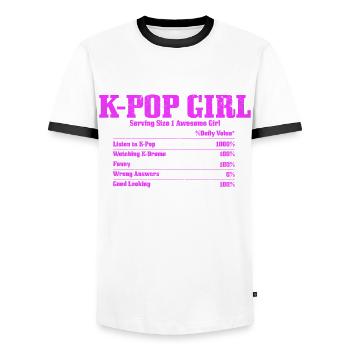 K-Pop Fan Geschenk Koreanische Popmusik - Männer Kontrast-T-Shirt - Weiß/Schwarz - Vorne - AI Model Female 172 light (172cm) & AI Model Male 178 dark (178cm)