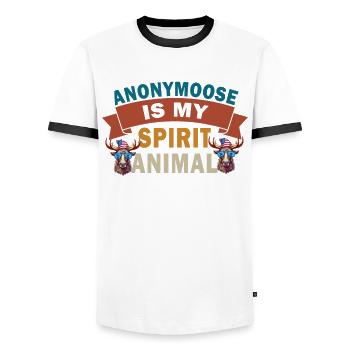 Anonymoose Ist Mein Spirit Animal Cooler Elch - Männer Kontrast-T-Shirt - Weiß/Schwarz - Vorne - AI Model Female 172 light (172cm) & AI Model Male 178 dark (178cm)