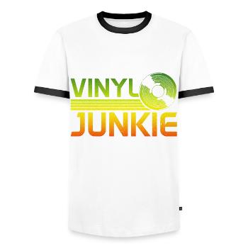 Vinyl Record Dub Reggae Gift - Men's Ringer Shirt - white/black - Front - AI Model Female 172 light (172cm) & AI Model Male 178 dark (178cm)