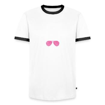 Goldendoodle Chien Doodle Maman Cadeau - T-shirt contrasté Homme - blanc/noir - Devant - AI Model Female 172 light (172cm) & AI Model Male 178 dark (178cm)