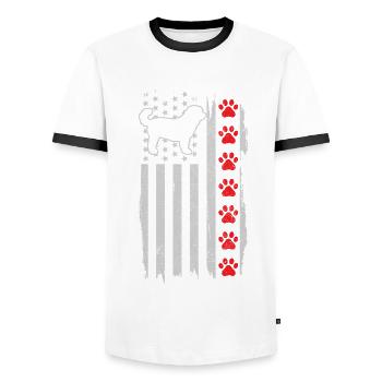 Goldendoodle Hund Amerika Geschenk - Männer Kontrast-T-Shirt - Weiß/Schwarz - Vorne - AI Model Female 172 light (172cm) & AI Model Male 178 dark (178cm)