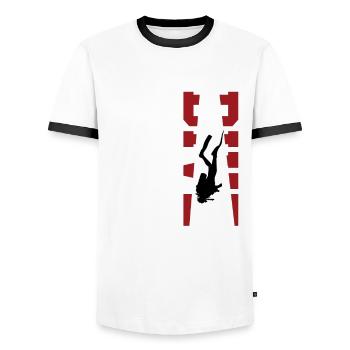 Plongée drôle Vintage plongeur cadeau - T-shirt contrasté Homme - blanc/noir - Devant - AI Model Female 172 light (172cm) & AI Model Male 178 dark (178cm)