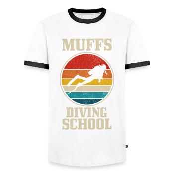Diving Funny Vintage Diver Gift - Men's Ringer Shirt - white/black - Front - AI Model Female 172 light (172cm) & AI Model Male 178 dark (178cm)