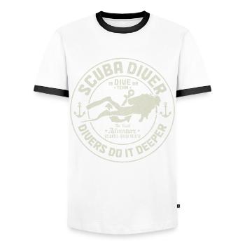 Plongée drôle Vintage plongeur cadeau - T-shirt contrasté Homme - blanc/noir - Devant - AI Model Female 172 light (172cm) & AI Model Male 178 dark (178cm)