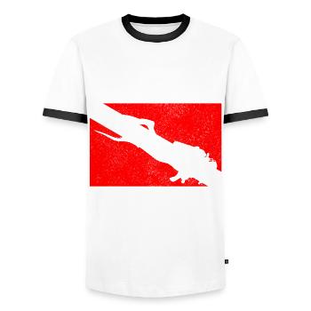 Diving Funny Vintage Diver Gift - Men's Ringer Shirt - white/black - Front - AI Model Female 172 light (172cm) & AI Model Male 178 dark (178cm)