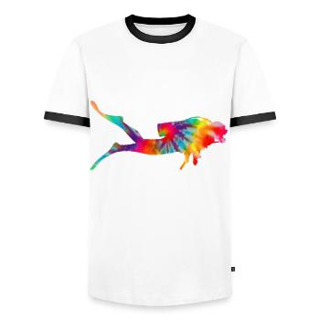 Tauchen Lustig Vintage Taucher Geschenk - Männer Kontrast-T-Shirt - Weiß/Schwarz - Vorne - AI Model Female 172 light (172cm) & AI Model Male 178 dark (178cm)