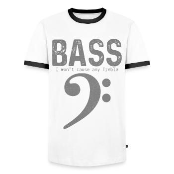 Bassiste Guitare Basse Drôle Cadeau - T-shirt contrasté Homme - blanc/noir - Devant - AI Model Female 172 light (172cm) & AI Model Male 178 dark (178cm)