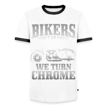 Motorrad Biker Lustiges Geschenk - Männer Kontrast-T-Shirt - Weiß/Schwarz - Vorne - AI Model Female 172 light (172cm) & AI Model Male 178 dark (178cm)