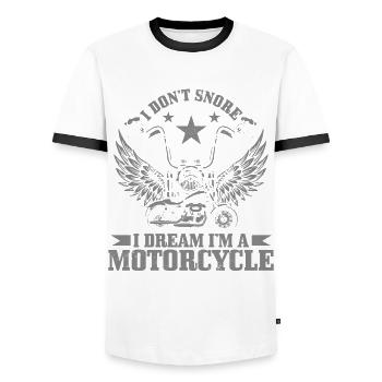 Motorrad Biker Lustiges Geschenk - Männer Kontrast-T-Shirt - Weiß/Schwarz - Vorne - AI Model Female 172 light (172cm) & AI Model Male 178 dark (178cm)