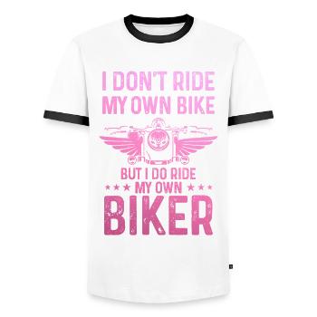 Motorrad Biker Lustiges Geschenk - Männer Kontrast-T-Shirt - Weiß/Schwarz - Vorne - AI Model Female 172 light (172cm) & AI Model Male 178 dark (178cm)