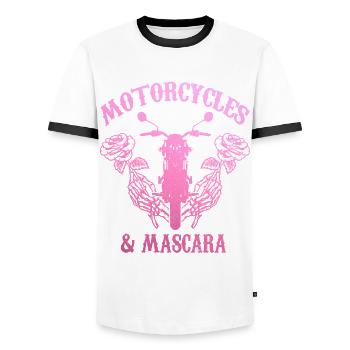 Motorrad Biker Lustiges Geschenk - Männer Kontrast-T-Shirt - Weiß/Schwarz - Vorne - AI Model Female 172 light (172cm) & AI Model Male 178 dark (178cm)