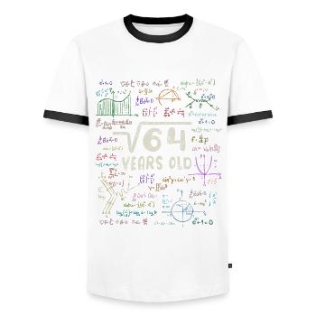Wurzel aus 64 = 8. Geburtstag - Geschenk - Männer Kontrast-T-Shirt - Weiß/Schwarz - Vorne - AI Model Female 172 light (172cm) & AI Model Male 178 dark (178cm)