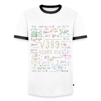 Racine de 389 = 17e anniversaire - cadeau - T-shirt contrasté Homme - blanc/noir - Devant - AI Model Female 172 light (172cm) & AI Model Male 178 dark (178cm)