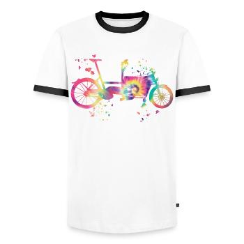 Schwerlastfahrräder Lastenfahrrad Cargobike - Männer Kontrast-T-Shirt - Weiß/Schwarz - Vorne - AI Model Female 172 light (172cm) & AI Model Male 178 dark (178cm)