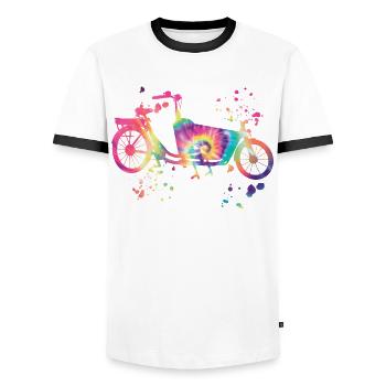 Heavy Duty Bike Cargo Bike Cargo Bike Cargo Bike - Men's Ringer Shirt - white/black - Front - AI Model Female 172 light (172cm) & AI Model Male 178 dark (178cm)