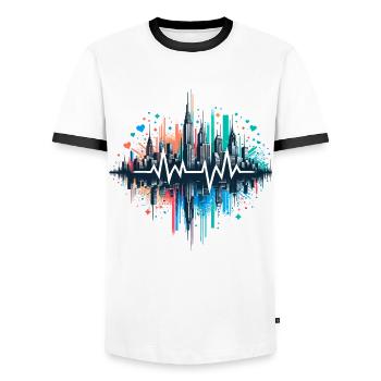 Poetry Slam Writer Poet Literature Slam Poetry Day - Men's Ringer Shirt - white/black - Front - AI Model Female 172 light (172cm) & AI Model Male 178 dark (178cm)