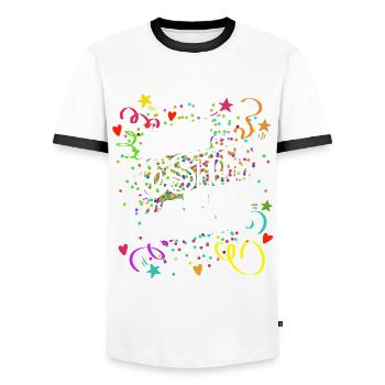 Mein Kostüm ist in der Wäsche - Karneval - Spruch - Männer Kontrast-T-Shirt - Weiß/Schwarz - Vorne - AI Model Female 172 light (172cm) & AI Model Male 178 dark (178cm)