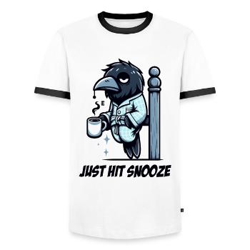 Edgar Allan Poe Fan, littérature classique, - T-shirt contrasté Homme - blanc/noir - Devant - AI Model Female 172 light (172cm) & AI Model Male 178 dark (178cm)