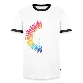 Avouez-le, la vie serait ennuyeuse sans moi - T-shirt contrasté Homme - blanc/noir - Devant - AI Model Female 172 light (172cm) & AI Model Male 178 dark (178cm)