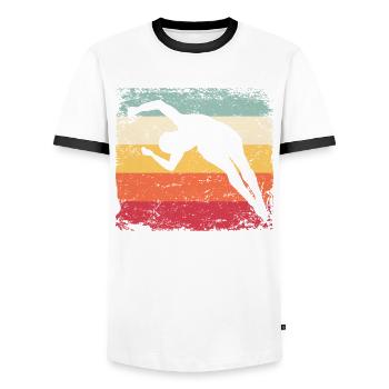 Plongeon, Saut artistique, Plongeon synchronisé - T-shirt contrasté Homme - blanc/noir - Devant - AI Model Female 172 light (172cm) & AI Model Male 178 dark (178cm)
