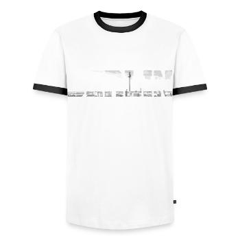 Berlin Skyline Germany - Men's Ringer Shirt - white/black - Front - AI Model Female 172 light (172cm) & AI Model Male 178 dark (178cm)