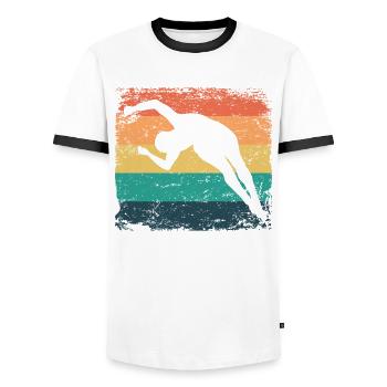 Plongeon, Saut artistique, Plongeon synchronisé - T-shirt contrasté Homme - blanc/noir - Devant - AI Model Female 172 light (172cm) & AI Model Male 178 dark (178cm)