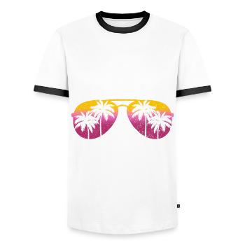 Las Vegas Nevada Souvenir Geschenk - Männer Kontrast-T-Shirt - Weiß/Schwarz - Vorne - AI Model Female 172 light (172cm) & AI Model Male 178 dark (178cm)