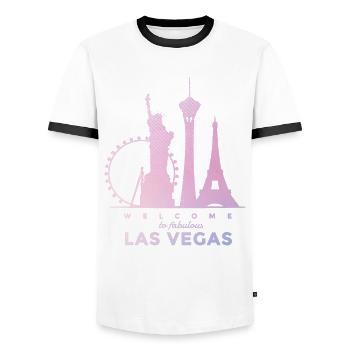 Las Vegas Nevada Souvenir Geschenk - Männer Kontrast-T-Shirt - Weiß/Schwarz - Vorne - AI Model Female 172 light (172cm) & AI Model Male 178 dark (178cm)