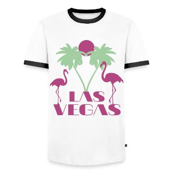 Las Vegas Nevada Souvenir Geschenk - Männer Kontrast-T-Shirt - Weiß/Schwarz - Vorne - AI Model Female 172 light (172cm) & AI Model Male 178 dark (178cm)