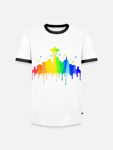Seattle Washington Souvenir Geschenk - Männer Kontrast-T-Shirt - Weiß/Schwarz