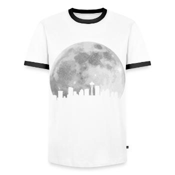 Seattle Washington Souvenir Geschenk - Männer Kontrast-T-Shirt - Weiß/Schwarz - Vorne - AI Model Female 172 light (172cm) & AI Model Male 178 dark (178cm)