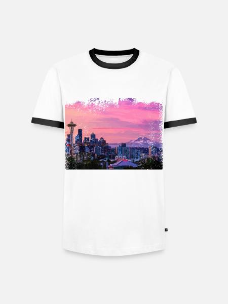 Seattle Washington Souvenir Geschenk - Männer Kontrast-T-Shirt - Weiß/Schwarz