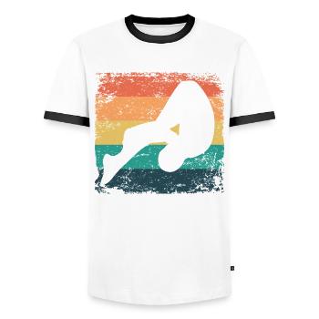 Synchronized Water Diver High Diver - Men's Ringer Shirt - white/black - Front - AI Model Female 172 light (172cm) & AI Model Male 178 dark (178cm)