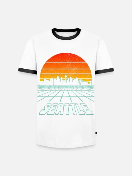 Seattle Washington Souvenir Geschenk - Männer Kontrast-T-Shirt - Weiß/Schwarz