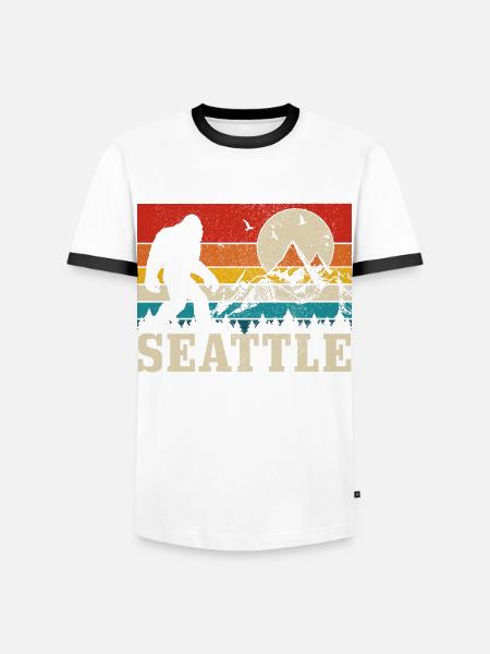 Seattle Washington Souvenir Geschenk - Männer Kontrast-T-Shirt - Weiß/Schwarz