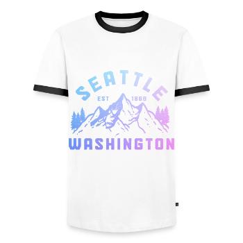 Seattle Washington Souvenir Geschenk - Männer Kontrast-T-Shirt - Weiß/Schwarz - Vorne - AI Model Female 172 light (172cm) & AI Model Male 178 dark (178cm)