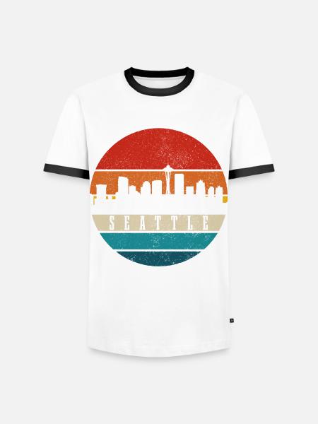 Seattle Washington Souvenir Geschenk - Männer Kontrast-T-Shirt - Weiß/Schwarz