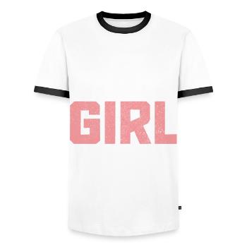 Texas - Men's Ringer Shirt - white/black - Front - AI Model Female 172 light (172cm) & AI Model Male 178 dark (178cm)