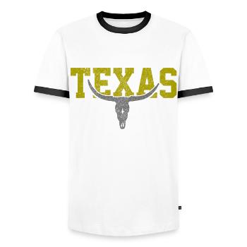 Texas - Men's Ringer Shirt - white/black - Front - AI Model Female 172 light (172cm) & AI Model Male 178 dark (178cm)