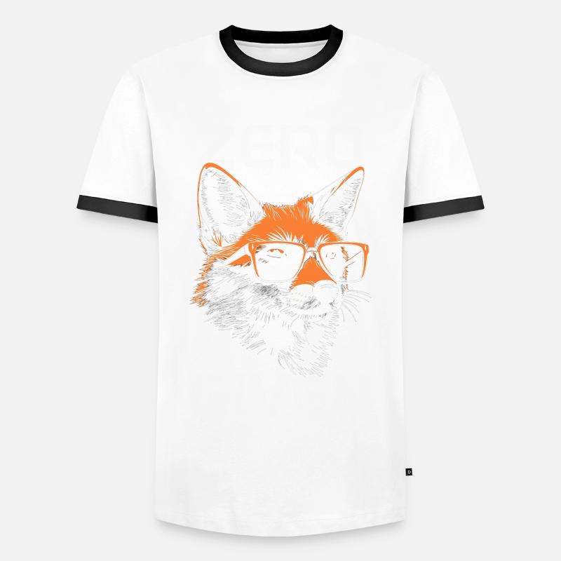 Fuchs Zero Fox Given Lustig - Männer Kontrast-T-Shirt - Weiß/Schwarz