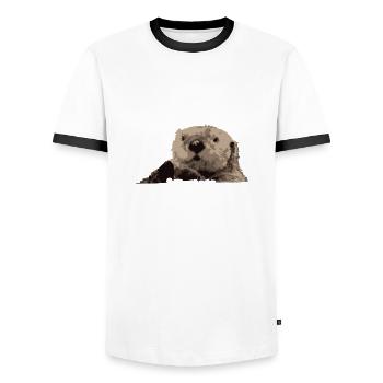 Otter Is My Spirit Animal - Männer Kontrast-T-Shirt - Weiß/Schwarz - Vorne - AI Model Female 172 light (172cm) & AI Model Male 178 dark (178cm)