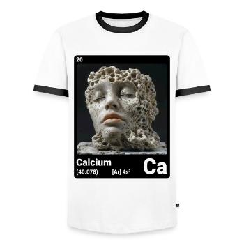 Calcium Ca chemisches Element Periodensystem 020 - Männer Kontrast-T-Shirt - Weiß/Schwarz - Vorne - AI Model Female 172 light (172cm) & AI Model Male 178 dark (178cm)