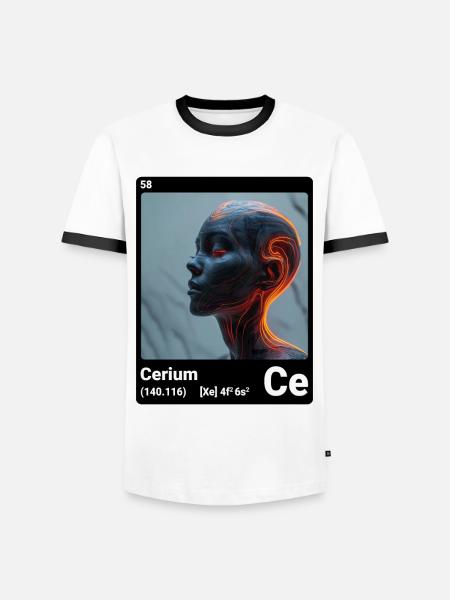 AI am Cerium (bk) - Männer Kontrast-T-Shirt - Weiß/Schwarz