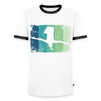 Synchronized Water Diver High Diver - Men's Ringer Shirt - white/black - Front - AI Model Female 172 light (172cm) & AI Model Male 178 dark (178cm)