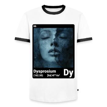 AI am Dysprosium (bk) - Men's Ringer Shirt - white/black - Front - AI Model Female 172 light (172cm) & AI Model Male 178 dark (178cm)